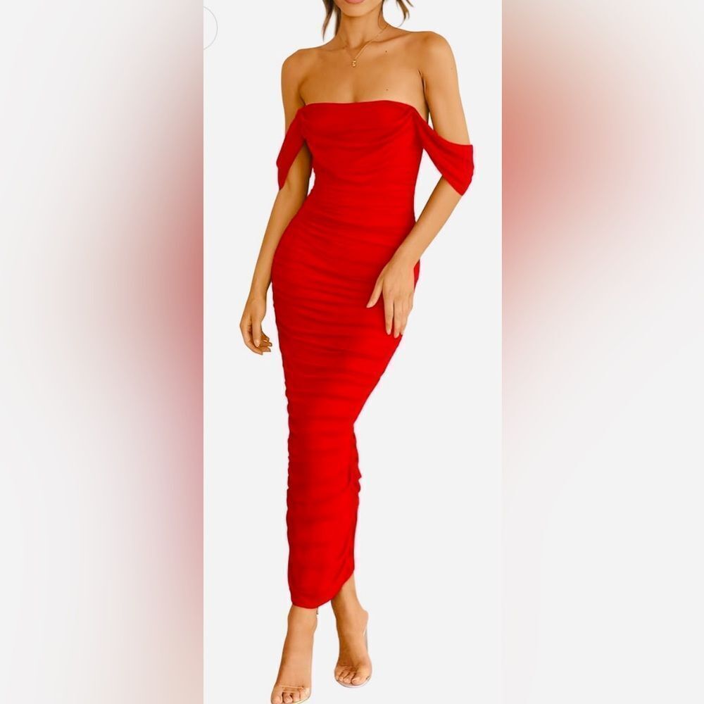 🛍️PrettyGarden Pretty Woman Brand New Red Strapless Dress